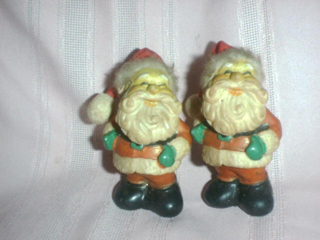 2 Vintage soft rubber Santas