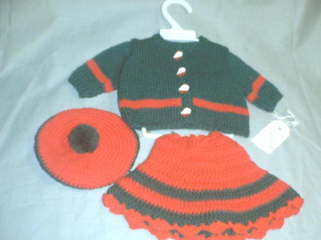 Large Knit Doll Christmas outfit